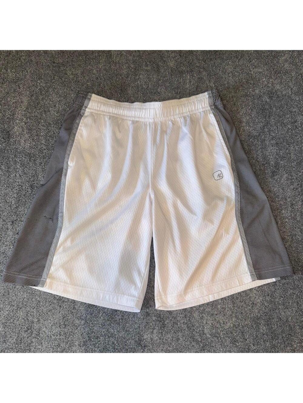AND1 White Mesh Baggy Hoop Shorts Mens LG Vtg y2k 90s Rare